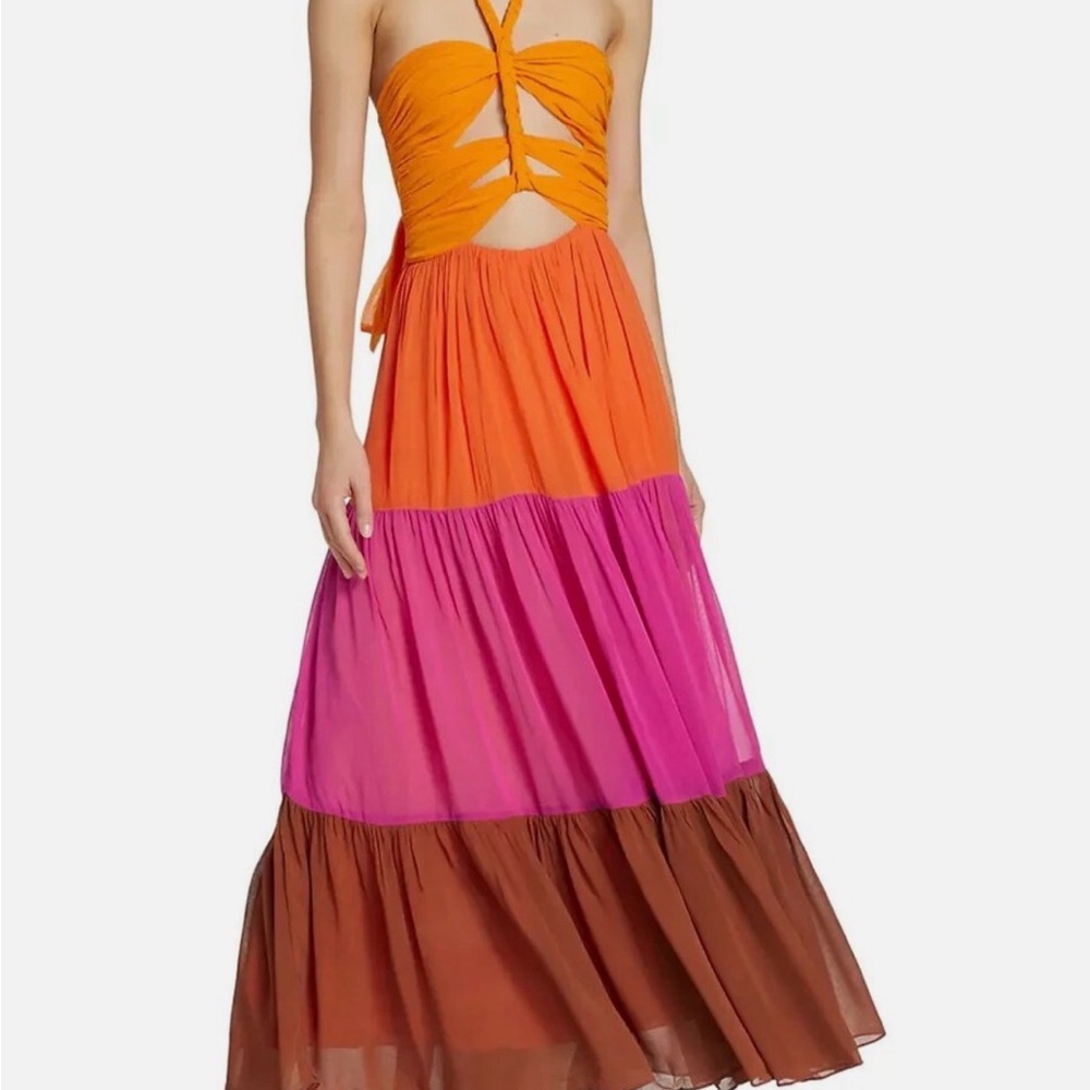 Colorful Halter Maxi Dress